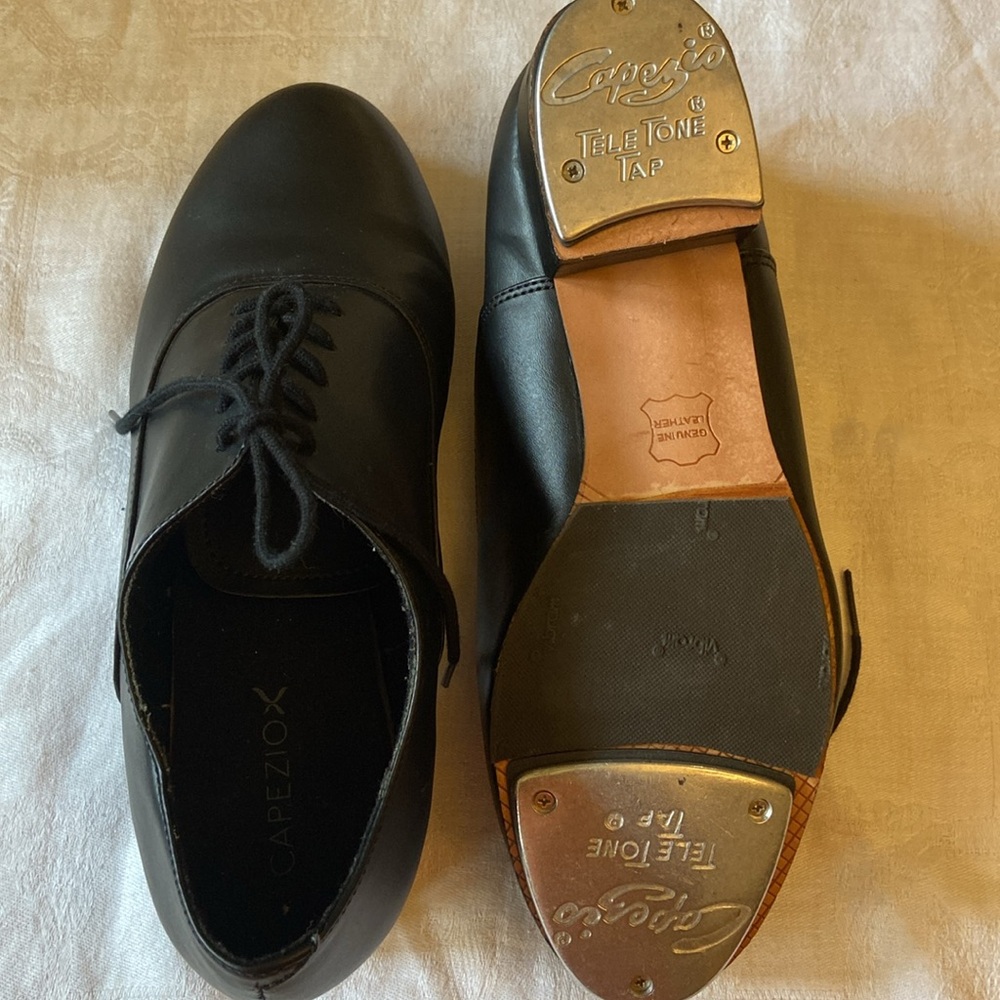 Capezio Overture Tap Shoes Men 10W Wide Black Tele Tone Taps